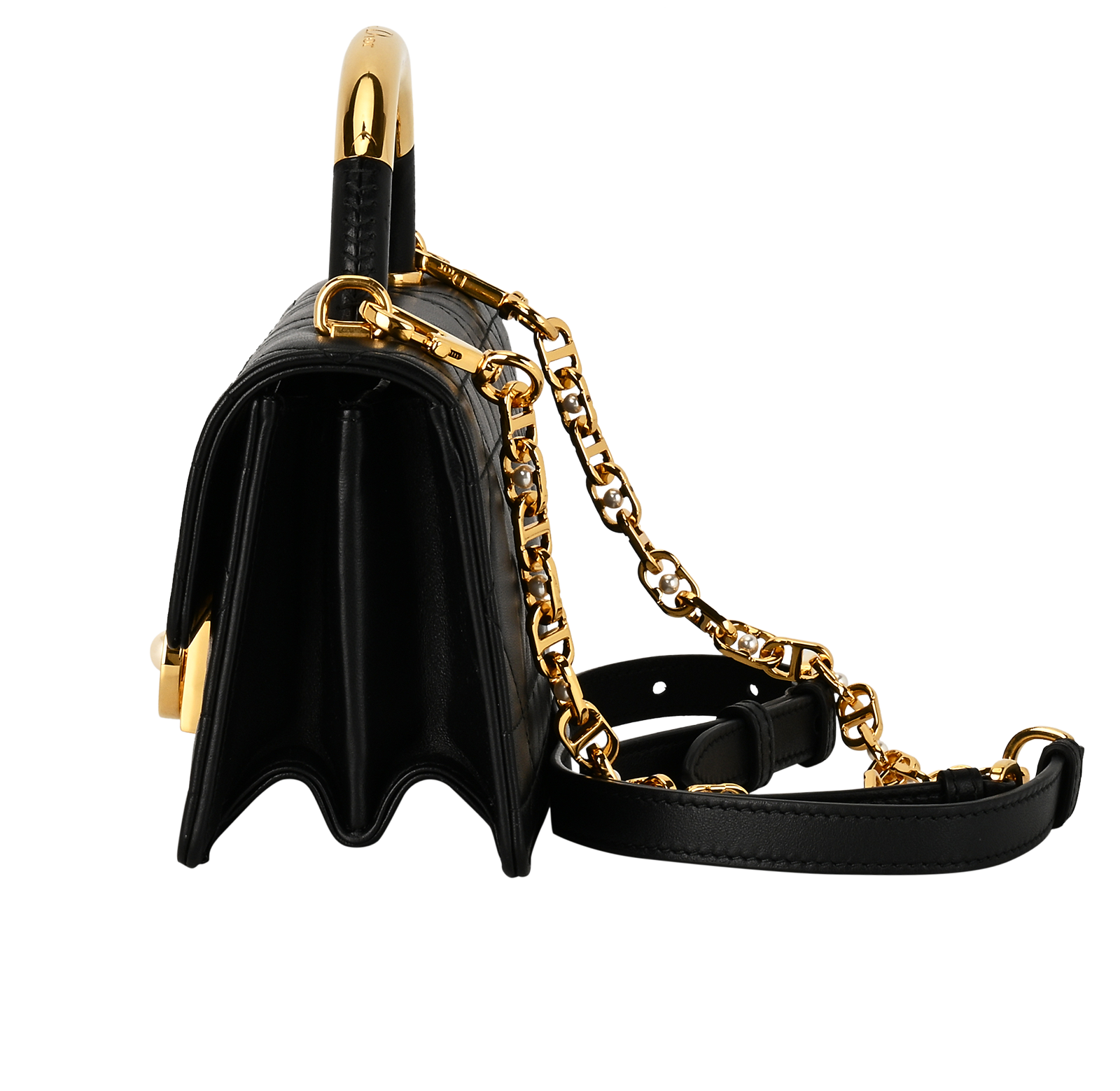 Mini Jolie top handle, &pound;1,900, Handbags, Black, Leather, Bottom view